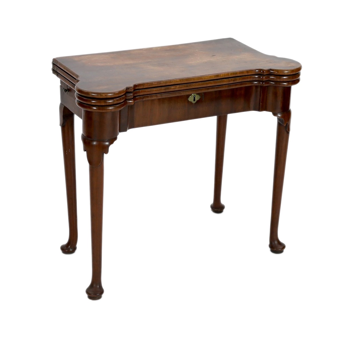 A George II mahogany games table, width 86cm, depth 43cm, height 74cm